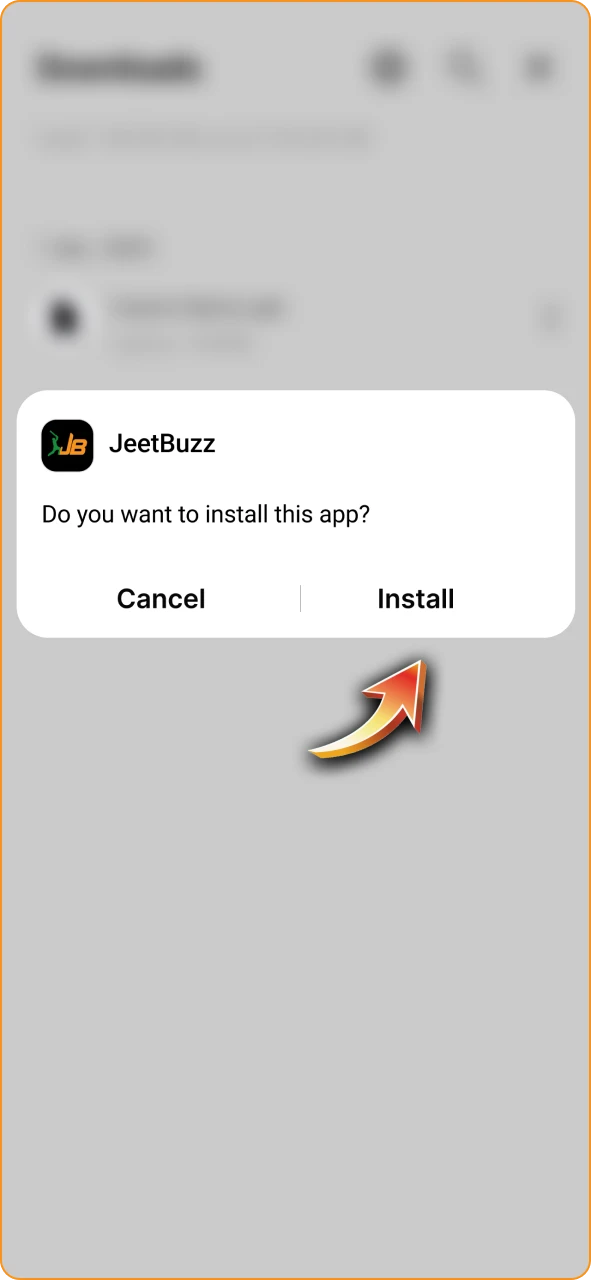Accept the request to save the Jeetbuzz APK file to your device.